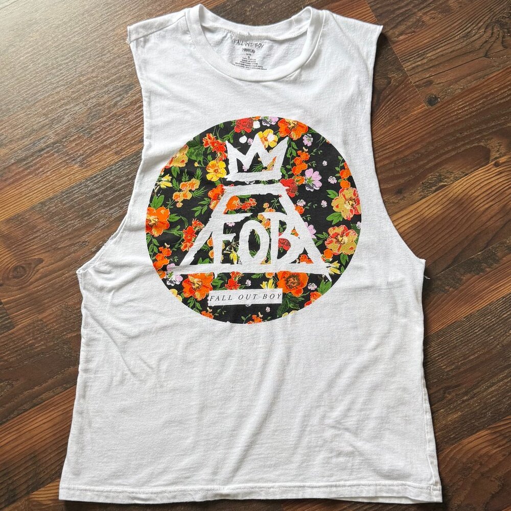 Hot Topic - Fall Out Boy Floral Circle Girls Muscle Top - Size S